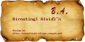 Birnstingl Alvián névjegykártya